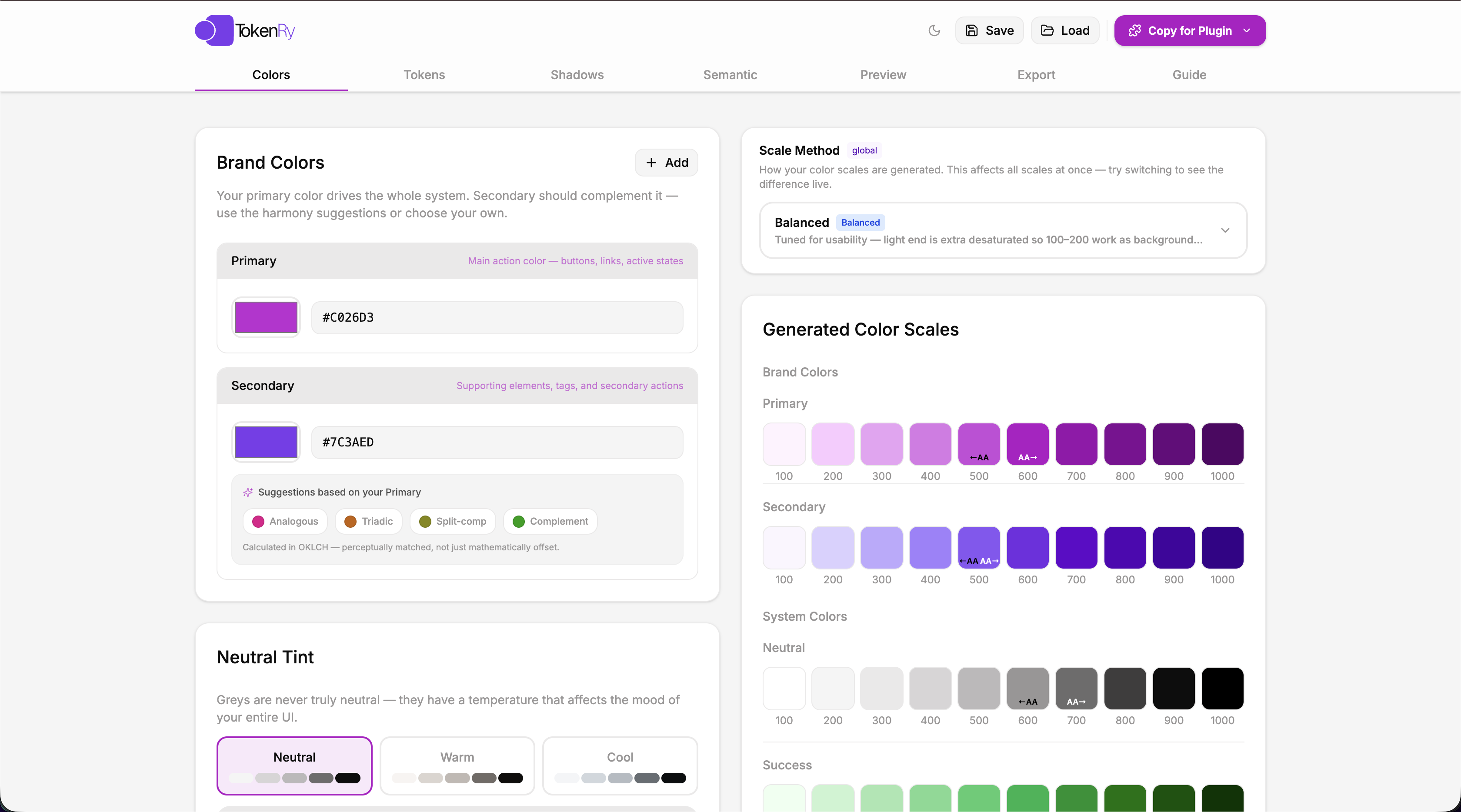 Tokenry app interface